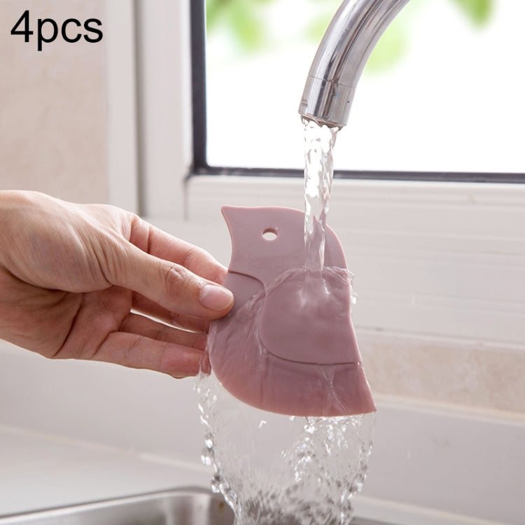 4 PCS Penguin Shape Soft Scraper Kitchen Baking Gadget(Pink)