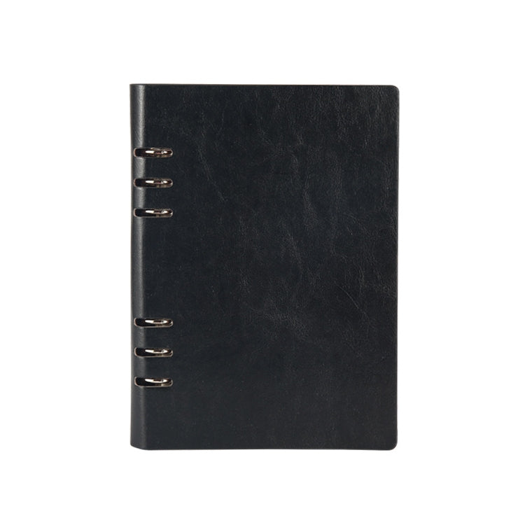 Business Notepad Loose Leaf Replaceable Inner Notebook Thickened Diary Book, Color:A5 Black