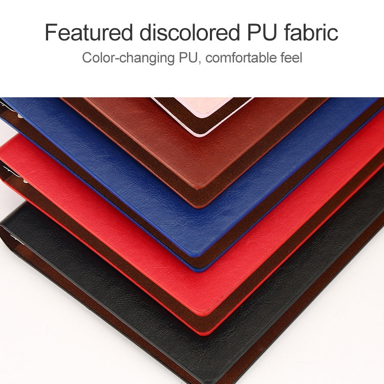 Business Notepad Loose Leaf Replaceable Inner Notebook Thickened Diary Book, Color:A5 Red
