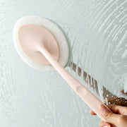Bathroom Long Handle Cleaning Sponge Brush Floor Tile Decontamination Scouring Pad(Pink)