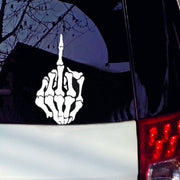 10 PCS Anti-High Beam Car Sticker Middle Finger Despise Reflective Car Sticker Bones Motorcycle Sticker(Black)
