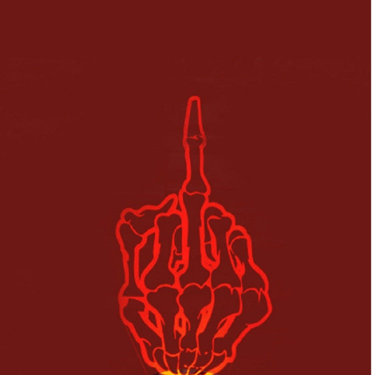 10 PCS Anti-High Beam Car Sticker Middle Finger Despise Reflective Car Sticker Bones Motorcycle Sticker(Red)