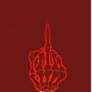 10 PCS Anti-High Beam Car Sticker Middle Finger Despise Reflective Car Sticker Bones Motorcycle Sticker(Red)