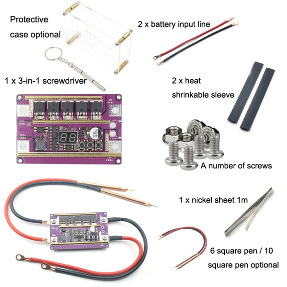 Lead-Acid Battery Version 12V Digital Display DIY Battery Spot Welding Machine Pen Control, Style:Main Board