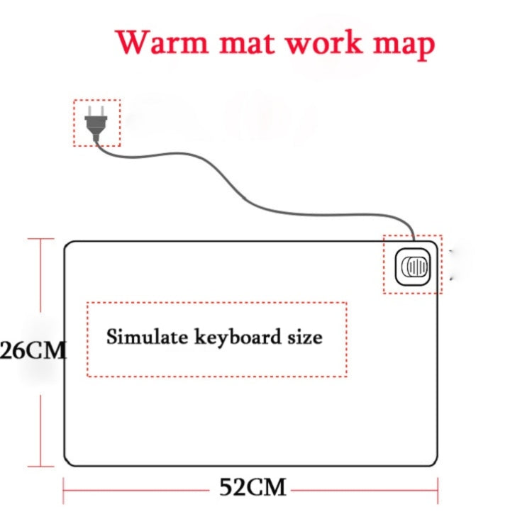 220V Electric Hot Plate Writing Desk Warm Table Mat Blanket Office Mouse Heating Warm Computer Hand Warmer Desktop Heating Plate, Color:Black Big Size, CN Plug