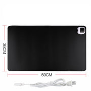 220V Electric Hot Plate Writing Desk Warm Table Mat Blanket Office Mouse Heating Warm Computer Hand Warmer Desktop Heating Plate, Color:Black Big Size, CN Plug