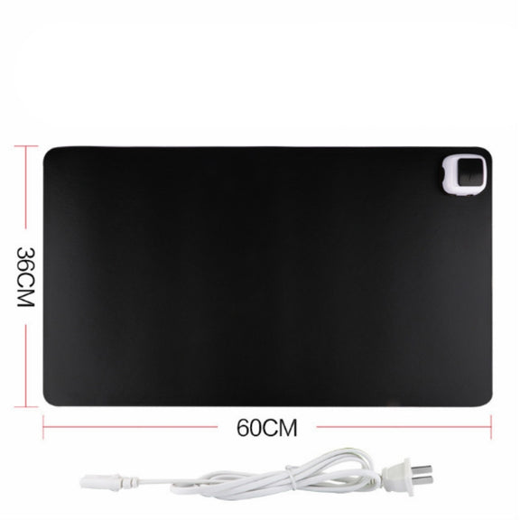 220V Electric Hot Plate Writing Desk Warm Table Mat Blanket Office Mouse Heating Warm Computer Hand Warmer Desktop Heating Plate, Color:Black Big Size, CN Plug