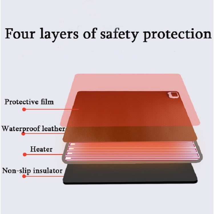 220V Electric Hot Plate Writing Desk Warm Table Mat Blanket Office Mouse Heating Warm Computer Hand Warmer Desktop Heating Plate, Color:Black Big Size, CN Plug