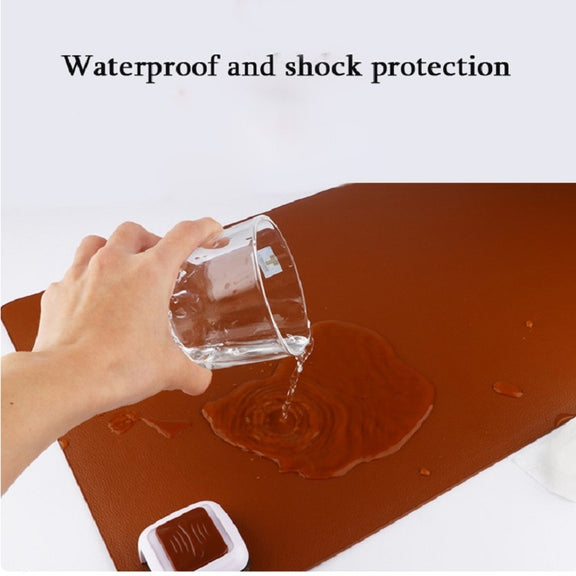 220V Electric Hot Plate Writing Desk Warm Table Mat Blanket Office Mouse Heating Warm Computer Hand Warmer Desktop Heating Plate, Color:Black Big Size, CN Plug