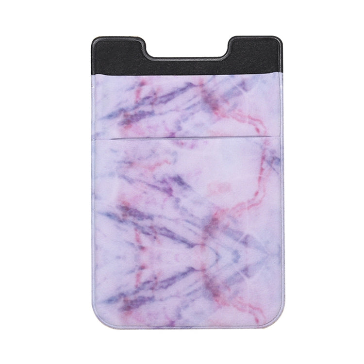 Marble Pattern Road Stretch Phone Back Plastic Card Holder Sticky Phone Clip(Purple  )
