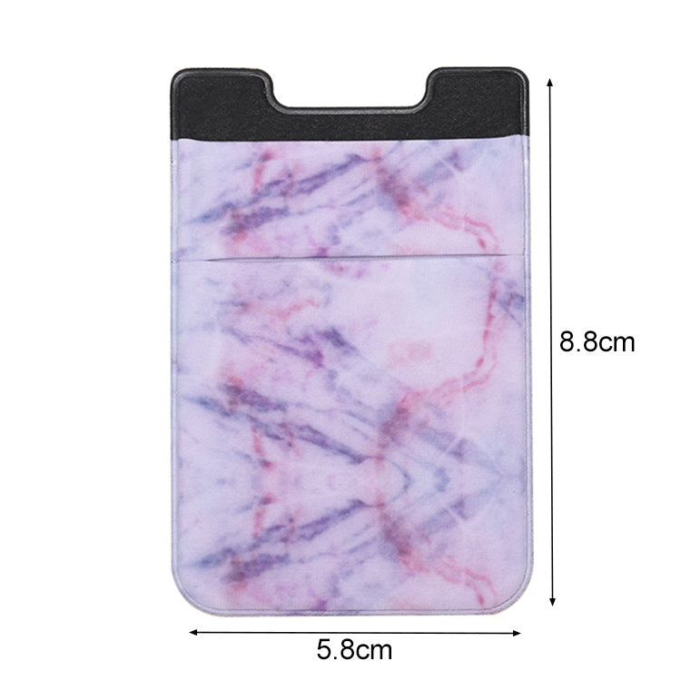 Marble Pattern Road Stretch Phone Back Plastic Card Holder Sticky Phone Clip(Purple  )