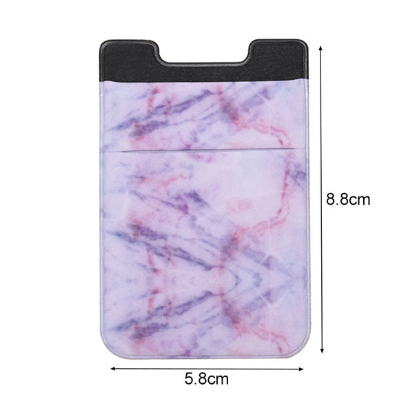 Marble Pattern Road Stretch Phone Back Plastic Card Holder Sticky Phone Clip(Purple  )