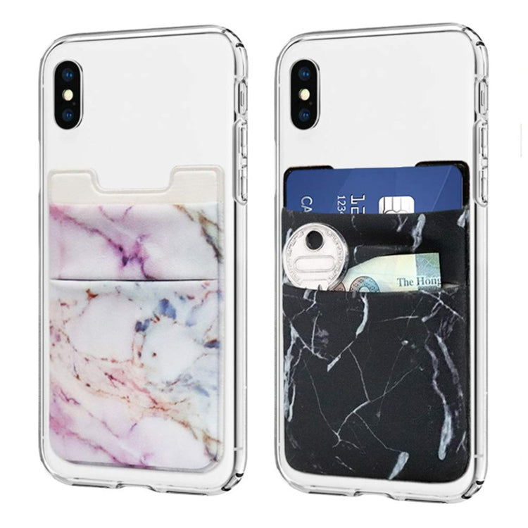 Marble Pattern Road Stretch Phone Back Plastic Card Holder Sticky Phone Clip(Red)
