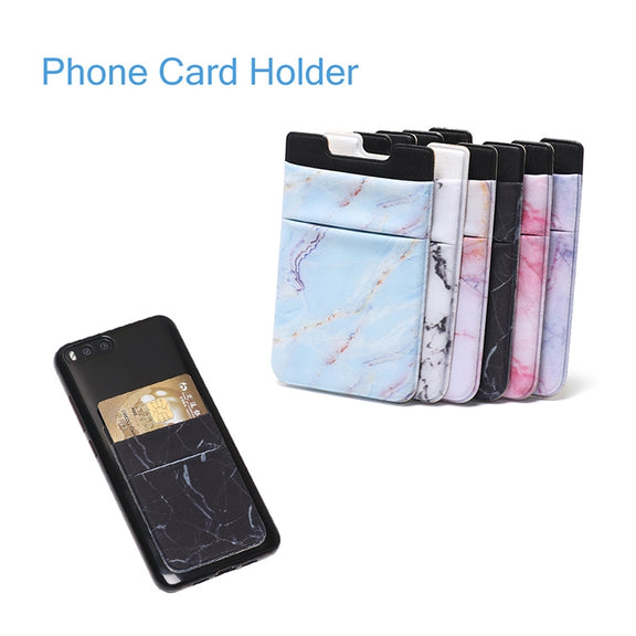 Marble Pattern Road Stretch Phone Back Plastic Card Holder Sticky Phone Clip(Red)