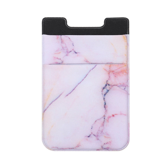 Marble Pattern Road Stretch Phone Back Plastic Card Holder Sticky Phone Clip(Pink)