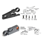 Three-purpose Network Cable Clamp Tester Hand Tool Set Home Network Repair Kit, Style:12 in 1