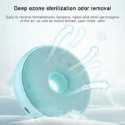 Portable Donut Electric Air Purifier Home Car Anion Ozone Deodorizer(Green)