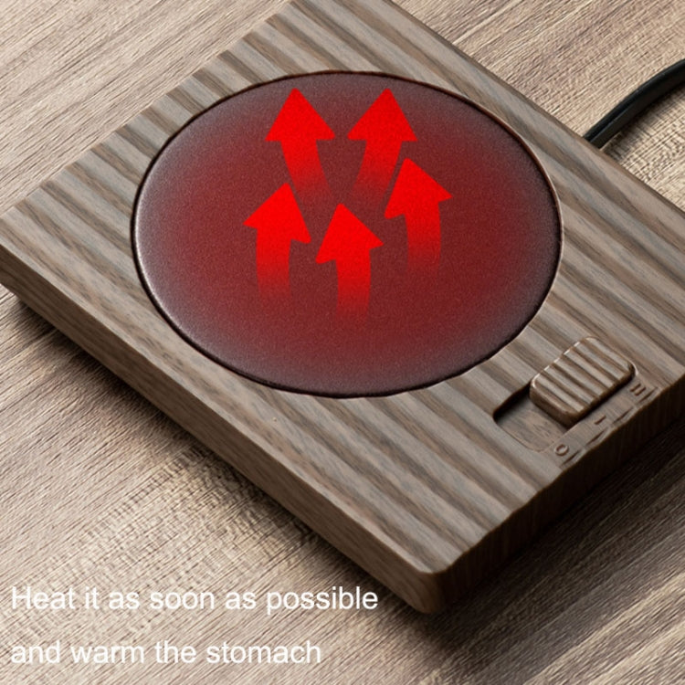 Home USB Constant Temperature Cup Mat Heat Thermos Coaster, Style:With Adapter(Vintage Brown)