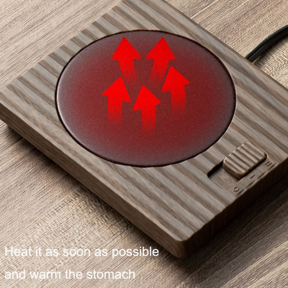 Home USB Constant Temperature Cup Mat Heat Thermos Coaster, Style:With Adapter(Vintage Brown)