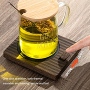 Home USB Constant Temperature Cup Mat Heat Thermos Coaster, Style:With Adapter(Vintage Brown)