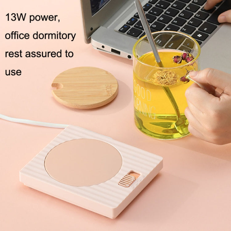 Home USB Constant Temperature Cup Mat Heat Thermos Coaster, Style:With Adapter(Vintage Brown)