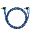 EMK Dual 90-Degree Male To Male Nylon Braided Audio Cable, Cable Length:2m(Blue) - free shipping - PMC TechLife - Order now!