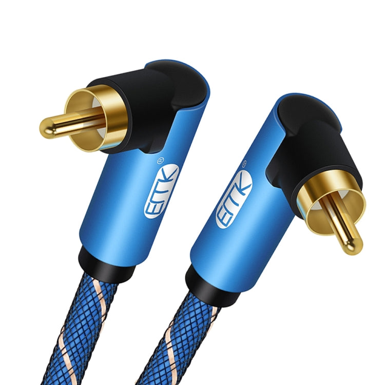 EMK Dual 90-Degree Male To Male Nylon Braided Audio Cable, Cable Length:2m(Blue)
