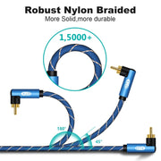 EMK Dual 90-Degree Male To Male Nylon Braided Audio Cable, Cable Length:3m(Blue)