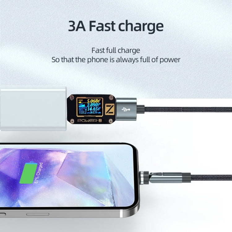 CC57 540 Degrees Rotary Magnetic Fast Charging Data Cable, Cable Length:1m(Black)