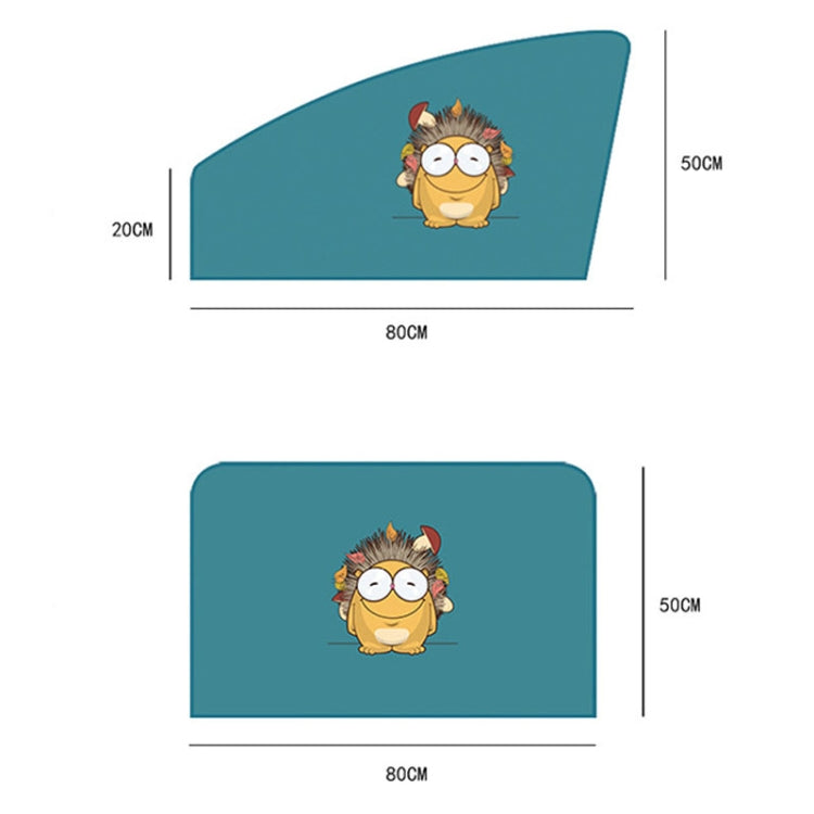 1 Pair Car Window Magnet Sunshade Curtain Heat Insulation Sun Block(Hedgehog)