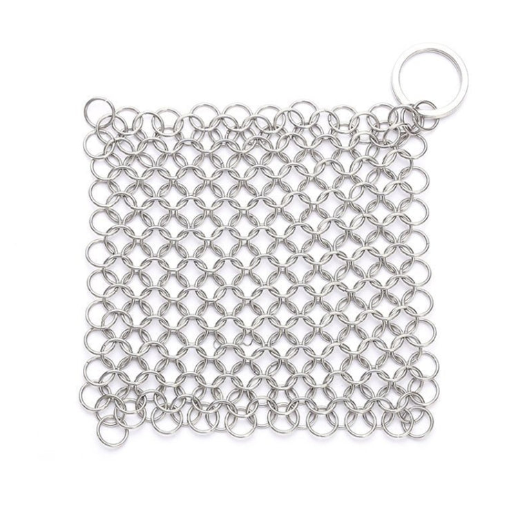 Stainless Steel Square Cast Iron Cleaner Pot Brush Scrubber Home Cookware Kitchen Cleaning Tool, Size:4��4inch