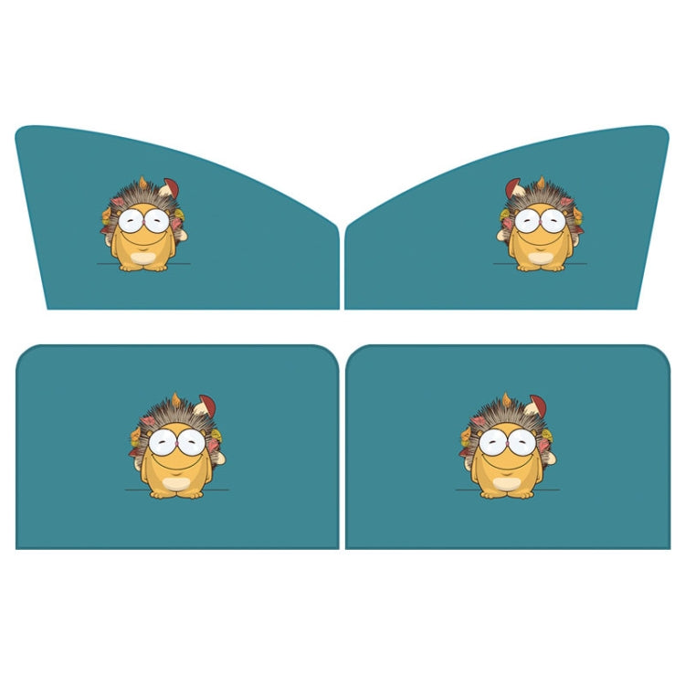 4 PCS / Set Car Window Magnet Sunshade Curtain Heat Insulation Sun Block(Hedgehog)