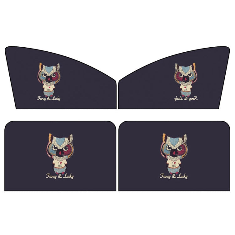 4 PCS / Set Car Window Magnet Sunshade Curtain Heat Insulation Sun Block(Catman)