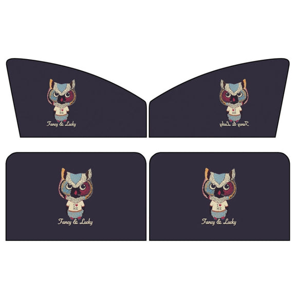 4 PCS / Set Car Window Magnet Sunshade Curtain Heat Insulation Sun Block(Catman)