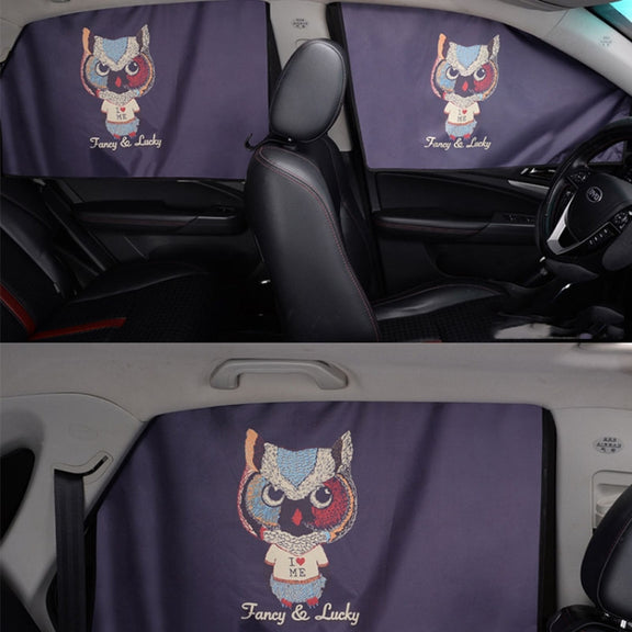 4 PCS / Set Car Window Magnet Sunshade Curtain Heat Insulation Sun Block(Catman)