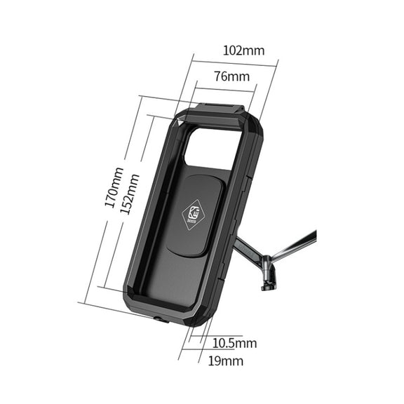 Kewig Bicycle Motorcycle Rearview Mirror Water-resistant Box Touch Screen Phone Holder(Small)
