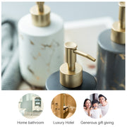 400ML Bathroom Hand Soap Bottle Shower Gel Bottle Ceramic Bottling(White)