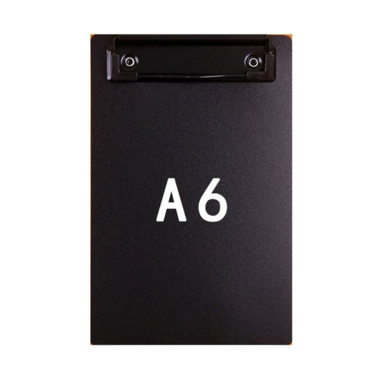 Simple File Board Folder Student Writing Board Paper Clip Restaurant Menu Folder(A6 Black)