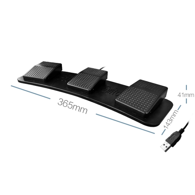 Pcsensor FS23 CF Foot Pedal Switch Keyboard Control Mouse Game Combo Pedal(Mechanical Sound)