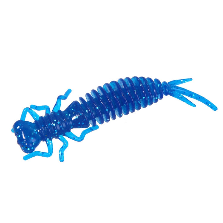 15 PCS 8-color Larvae Silicone Soft Bait Lure Bait, Size:75MM(Blue)
