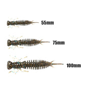 15 PCS 8-color Larvae Silicone Soft Bait Lure Bait, Size:75MM(Blue)