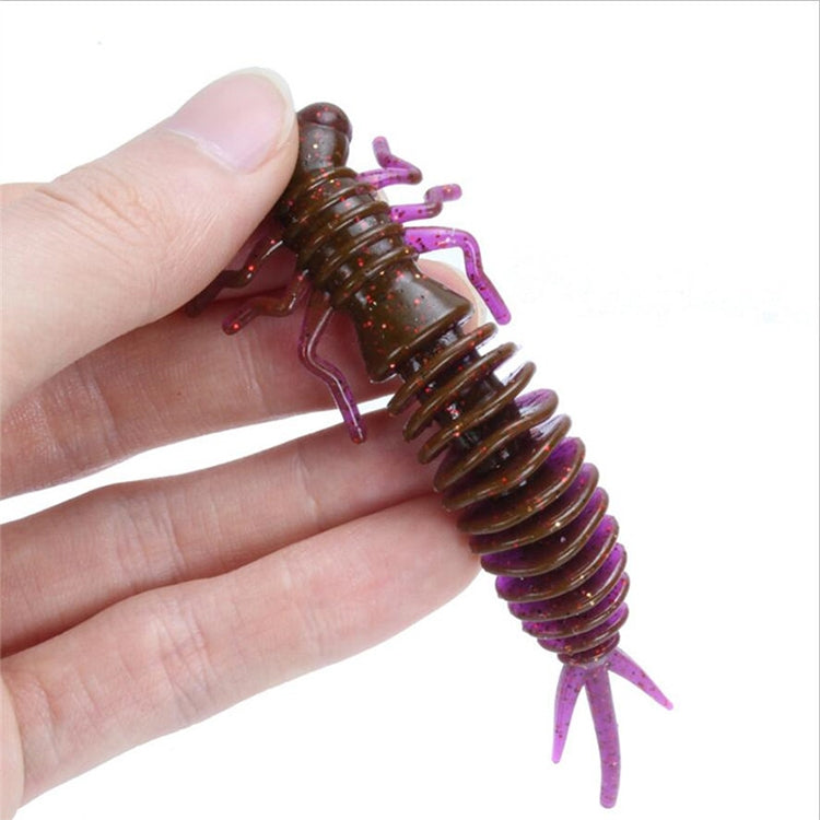 15 PCS 8-color Larvae Silicone Soft Bait Lure Bait, Size:75MM(Blue)