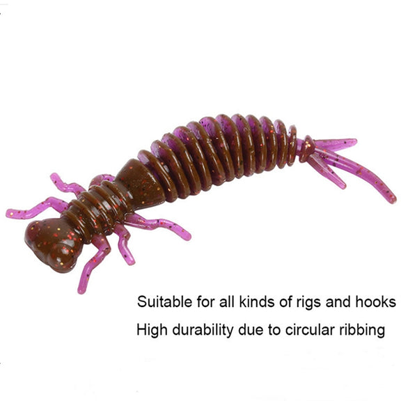 15 PCS 8-color Larvae Silicone Soft Bait Lure Bait, Size:75MM(Pink)