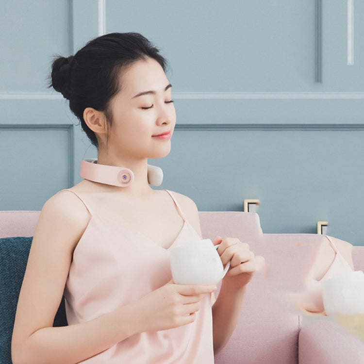Intelligent Shoulder and Neck Massage Instrument PGG Cervical Spine Physiotherapy Massage Heating Multi-function Neck Protection Instrument, Style:Without Patch(Pink)