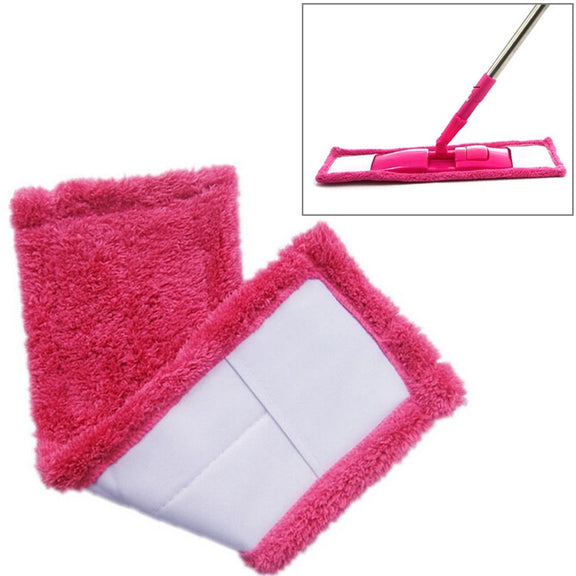 Coral Flannel Head  Padded Flat Replacement Household Company Cleaning Mop Cloth Rag(Red)