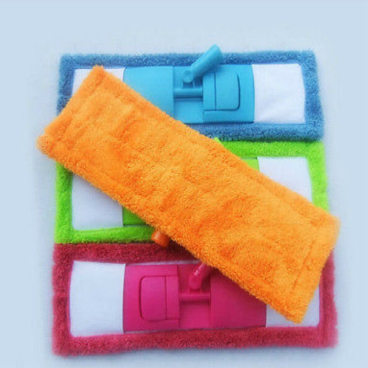 Coral Flannel Head  Padded Flat Replacement Household Company Cleaning Mop Cloth Rag(Green)