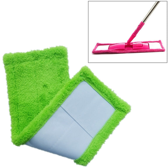Coral Flannel Head  Padded Flat Replacement Household Company Cleaning Mop Cloth Rag(Green)