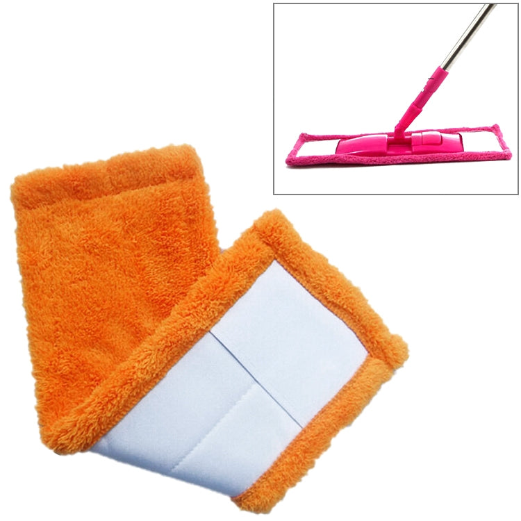 Coral Flannel Head  Padded Flat Replacement Household Company Cleaning Mop Cloth Rag(Orange)