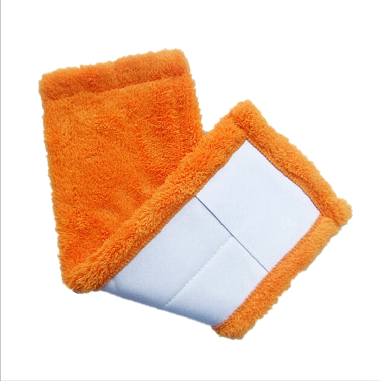Coral Flannel Head  Padded Flat Replacement Household Company Cleaning Mop Cloth Rag(Orange)