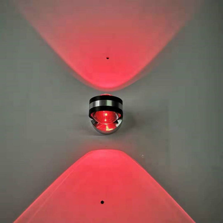 LED Up And Down Light Wall Light Double-Sided Crystal Aluminum Lights Upper Outlet, Power:6W(Red Light)